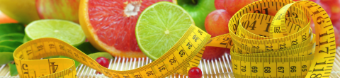 12 healthy dieting tips - image of fruit & rulers