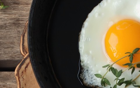 an egg in a frying pan, should you worry about cholesterol?