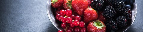 bowl of berries, strawberries and blackberries