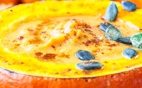 pumpkin soup recipe with seeds to help reap the health benefits of pumpkin