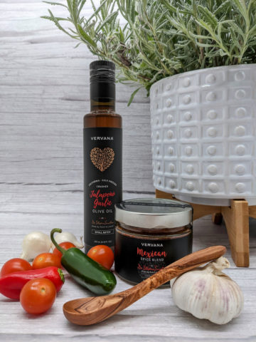 Vervana Jalapeno Garlic Flavored Olive Oil EVOO and Mexican Spice Blend for Spicy Pumpkin Soup recipe