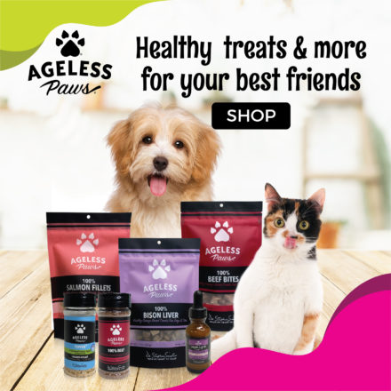 Ageless Paws healthy treats, food toppers and supplements for your best friends who are cats and dogs