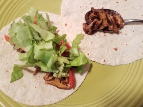 shitake mushroom vegan tacos